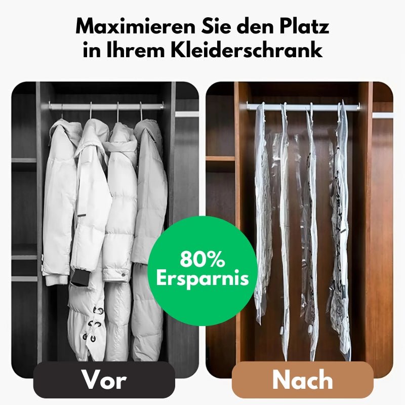 ClosetCrush — Vakuum-Aufbewahrungsbeutel für Kleidung und Ordnung im Kleiderschrank