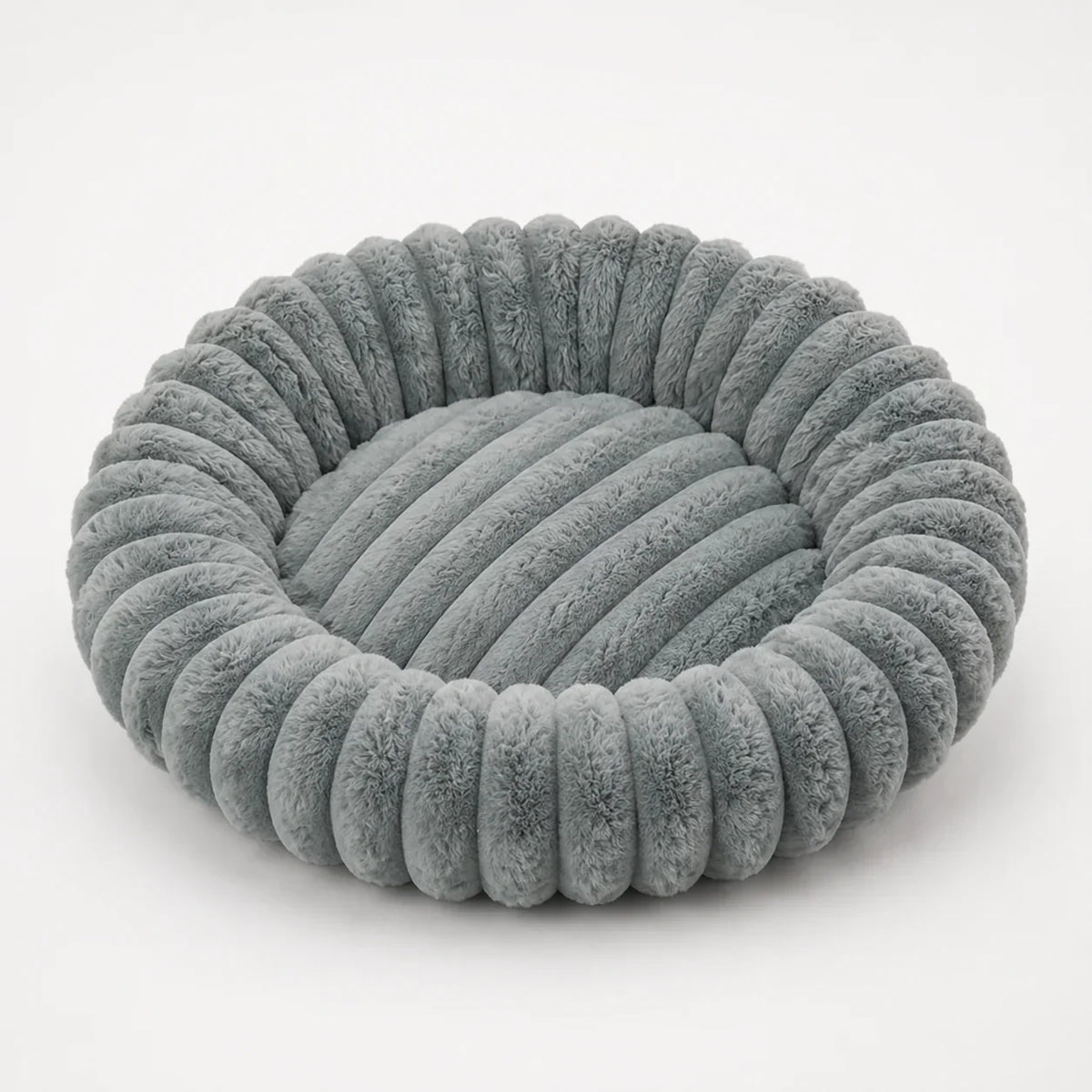 CozyPaw™ | Rundes Plüsch-Haustierbett mit erhöhtem Kuschelrand