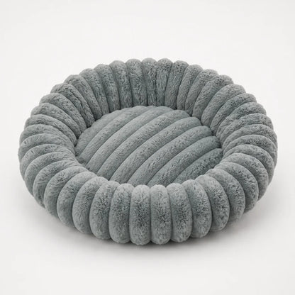 CozyPaw™ | Rundes Plüsch-Haustierbett mit erhöhtem Kuschelrand