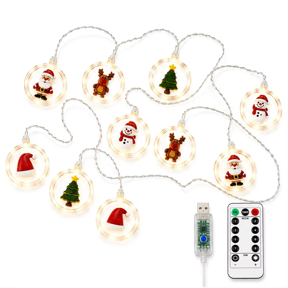 Weihnachtliche Vorhang-Lichterkette | USB-betrieben & mit Fernbedienung | 3,5 m