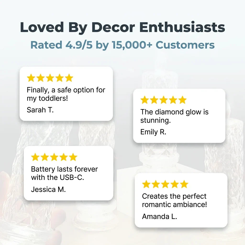 CrystalShine™ - Safe and Mess-Free Battery Operated Glitter Candle Lights