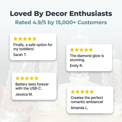CrystalShine™ - Safe and Mess-Free Battery Operated Glitter Candle Lights
