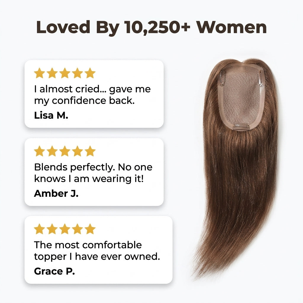 Clip-In Haar-Topper – Voluminöser aussehendes Haar und natürliche Kronenabdeckung in Sekunden