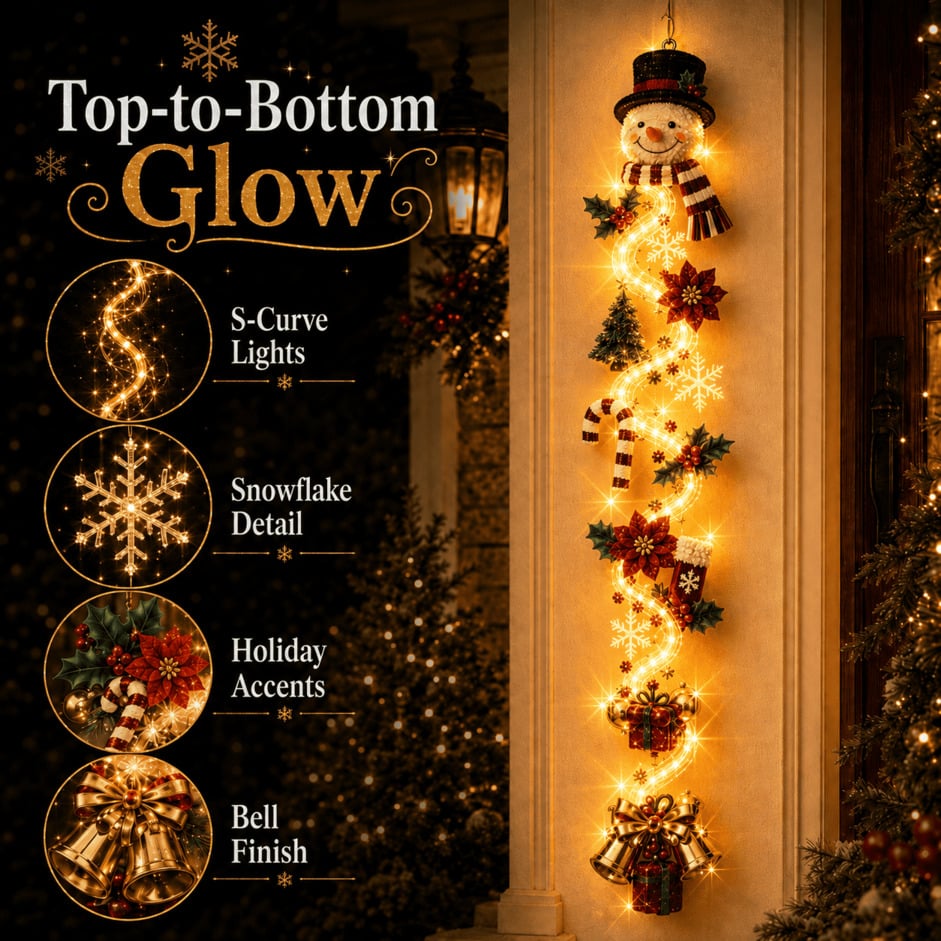 MerryCascade™ Leuchtende Weihnachts Türdekoration – 6 Festliche Motive | Letzter Tag Rabatt!