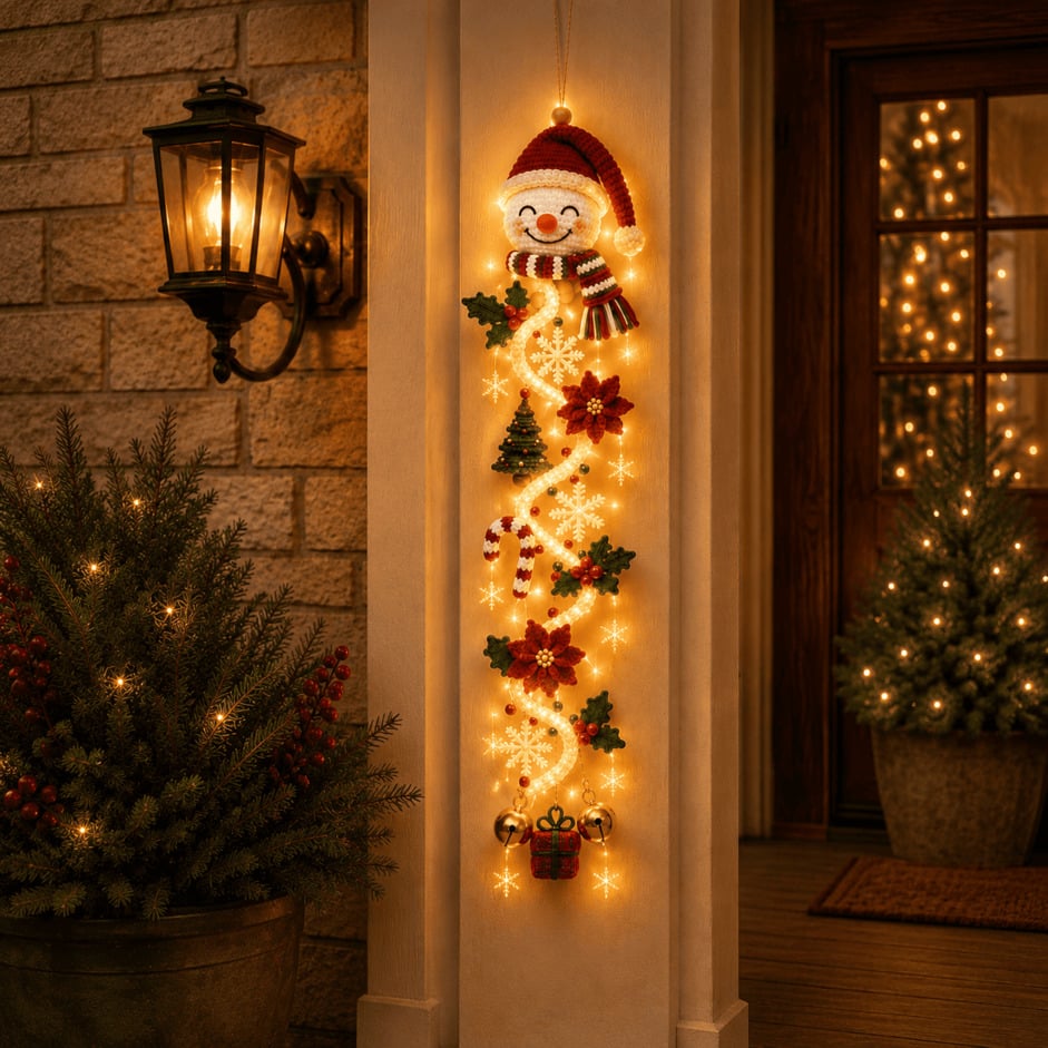 MerryCascade™ Leuchtende Weihnachts Türdekoration – 6 Festliche Motive | Letzter Tag Rabatt!