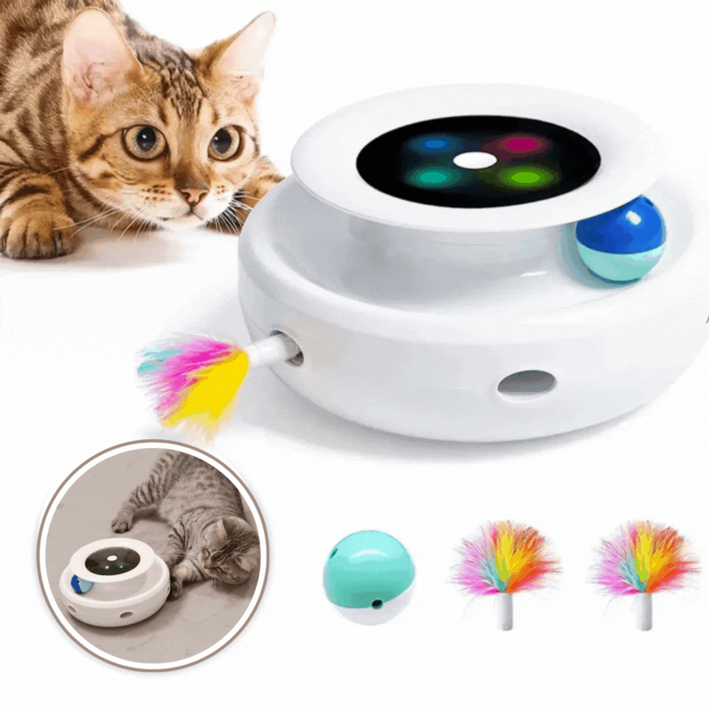 PurrPlay™ | Interaktives 2-in-1-Smart-Katzenspielzeug