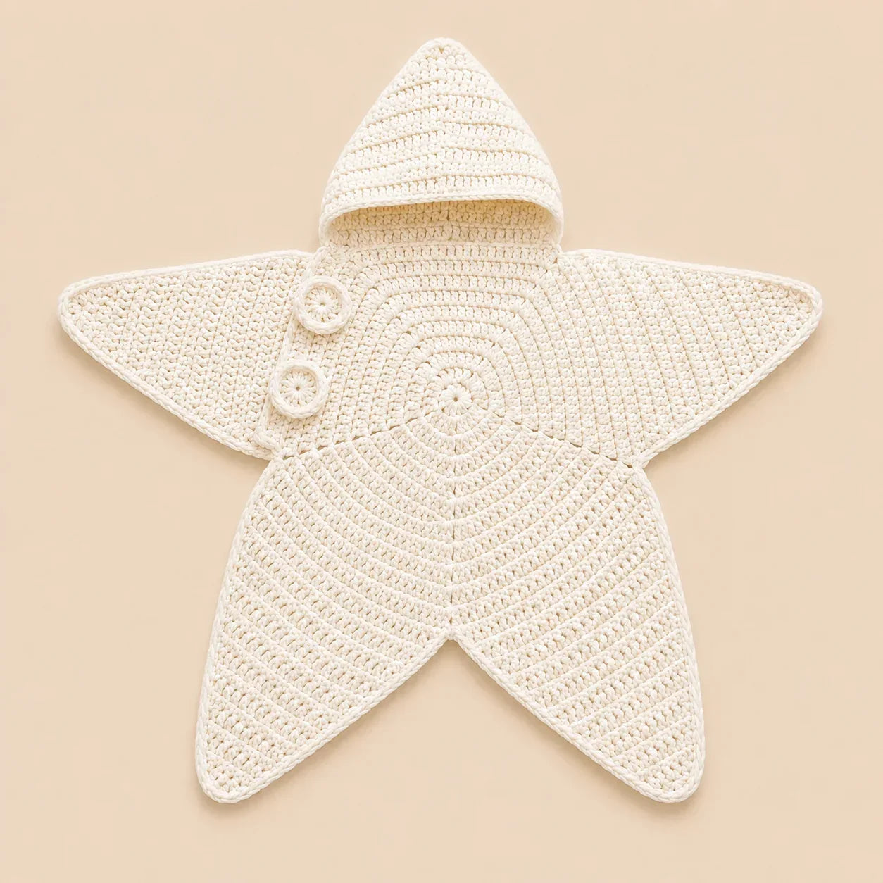 CozyNook™ | Gehäkelte Babydecke mit Kapuze im Stern-Design