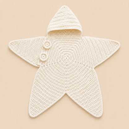 CozyNook™ | Gehäkelte Babydecke mit Kapuze im Stern-Design