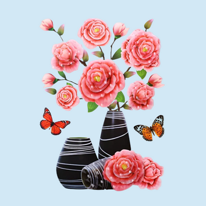 2+2 GRATIS | BloomStick™ | Selbstklebende Blumensticker für Wände, Möbel & kreative Dekoration