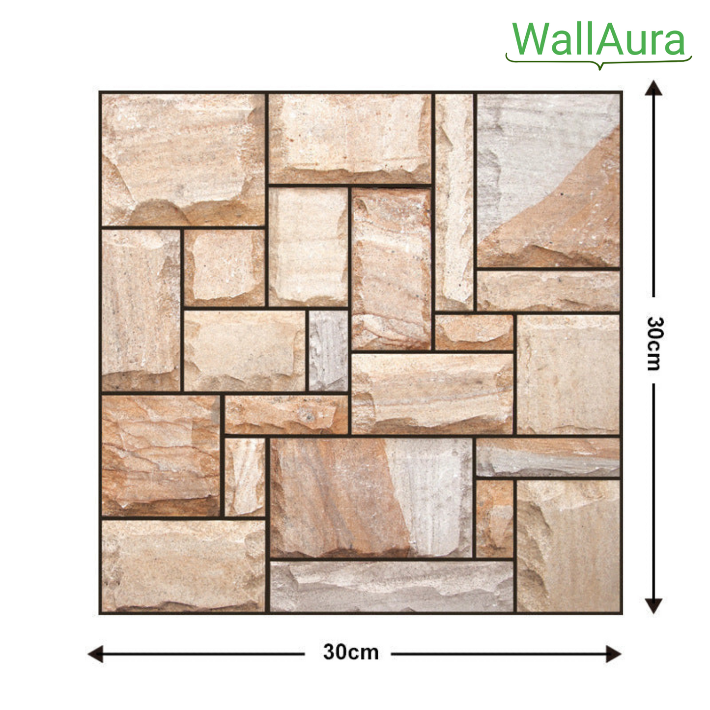 2+2 Gratis | WallAura™ 4er Set 3D Hochwertige Wandfliesen Selbstklebend 30x30 cm