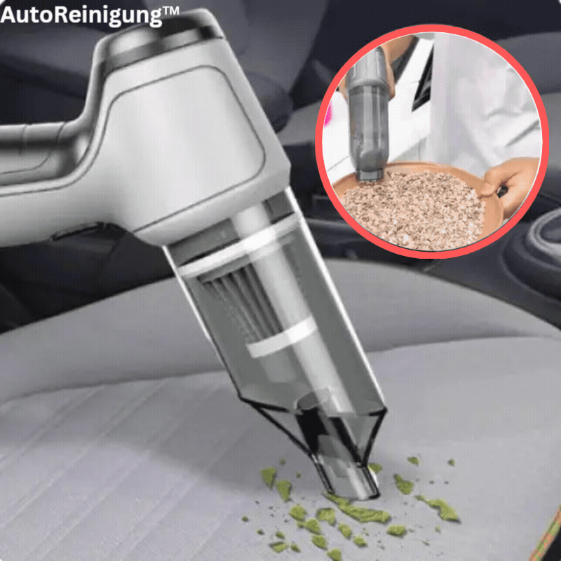 Kabelloser Mini-Handstaubsauger 120W | 12.000 Pa Saugleistung, leise | 3-in-1 Zubehör für Auto, Zuhause & PC | USB-Ladung
