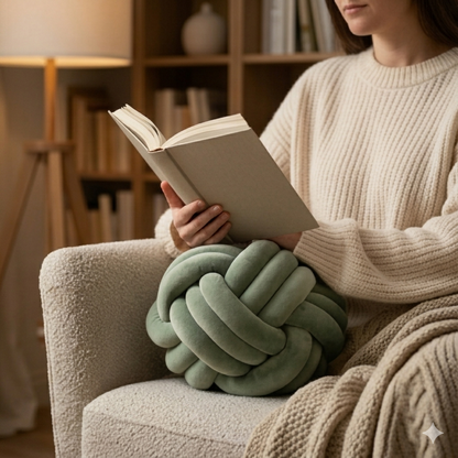 Velvet Cozy Knot Pillow – Handgemachtes Design-Dekokissen (11 Zoll)