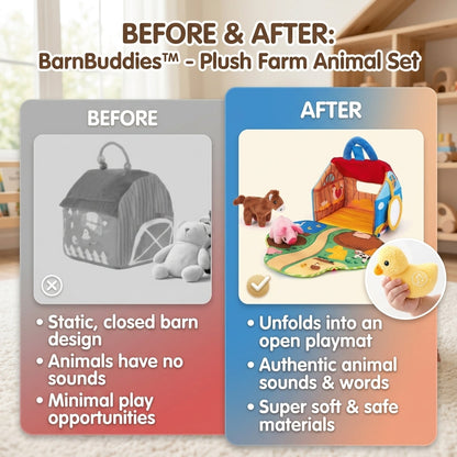 BarnBuddies™ | Plüsch-Bauernhoftier-Set mit Tiergeräuschen