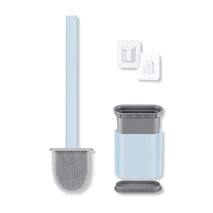 Silikon-Toilettenbürste mit Halter – flexibles WC-Reinigungsbürsten-Set für das Badezimmer