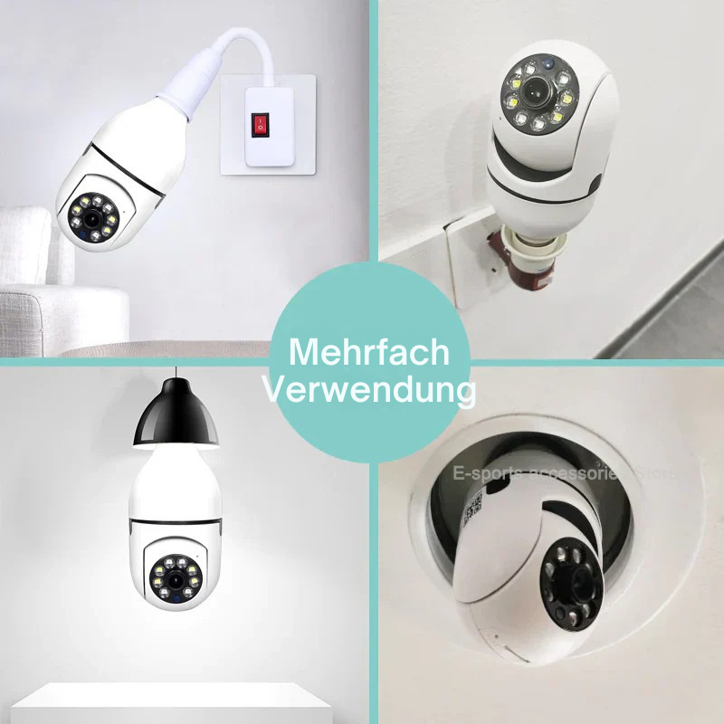 CCTV Kamera | 360° Rundumsicht | Full HD Nachtsicht | BulbCam360