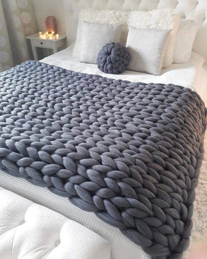 50% RABATT | Strickdecke™ | Die stilvolle, hypoallergene Decke für natürliche Wärme und Eleganz