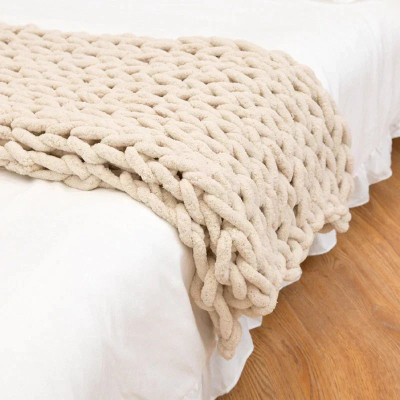 50% RABATT | Strickdecke™ | Die stilvolle, hypoallergene Decke für natürliche Wärme und Eleganz