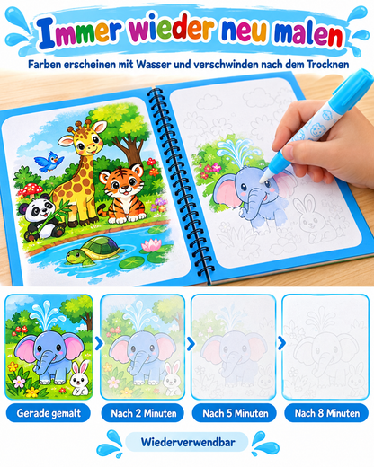 🎨 MagicWater™ | 4er-Set wiederverwendbare Wassermalbücher – Endloser Malspaß ohne Kleckern! | Letzter Tag Rabatt!