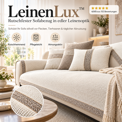 LeinenLux™ | Rutschfester Sofabezug in edler Leinenoptik – Für ein gemütliches Sofa zum Wohlfühlen!