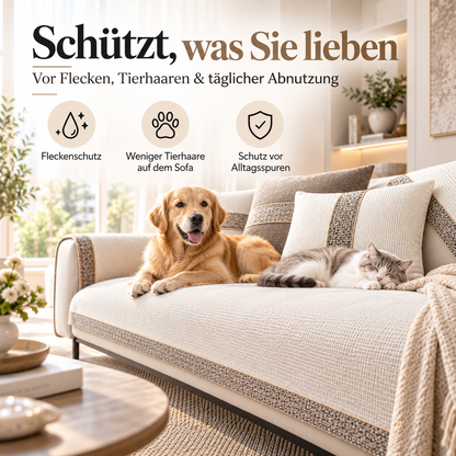 LeinenLux™ | Rutschfester Sofabezug in edler Leinenoptik – Für ein gemütliches Sofa zum Wohlfühlen!