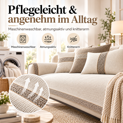 LeinenLux™ | Rutschfester Sofabezug in edler Leinenoptik – Für ein gemütliches Sofa zum Wohlfühlen!