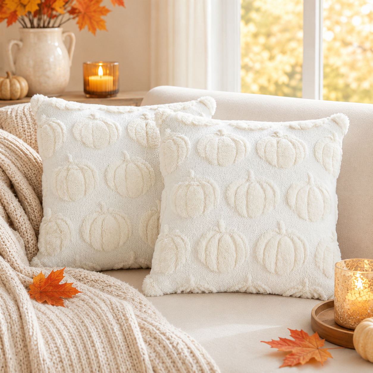 CozyPumpkin™ – Flauschige Herbst-Kissenbezüge für gemütliche Herbstmomente
