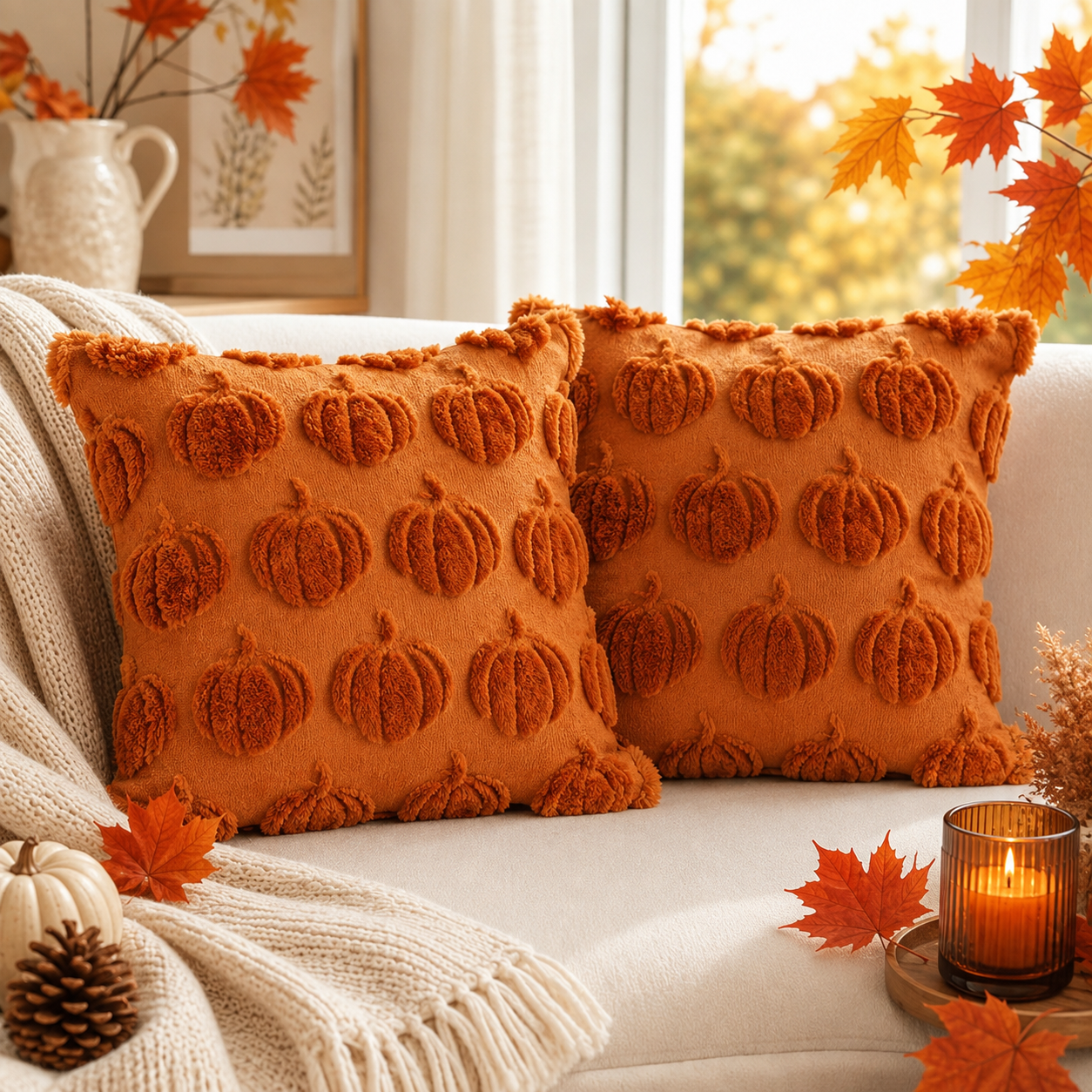 CozyPumpkin™ – Flauschige Herbst-Kissenbezüge für gemütliche Herbstmomente