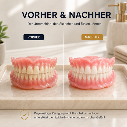 Premium Zahnprothese – Optional mit Ultraschall-Reiniger für tägliche Tiefenpflege