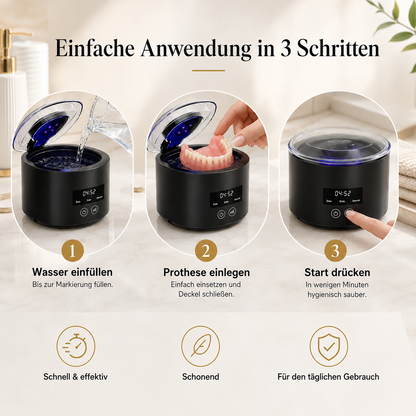 Premium Zahnprothese – Optional mit Ultraschall-Reiniger für tägliche Tiefenpflege