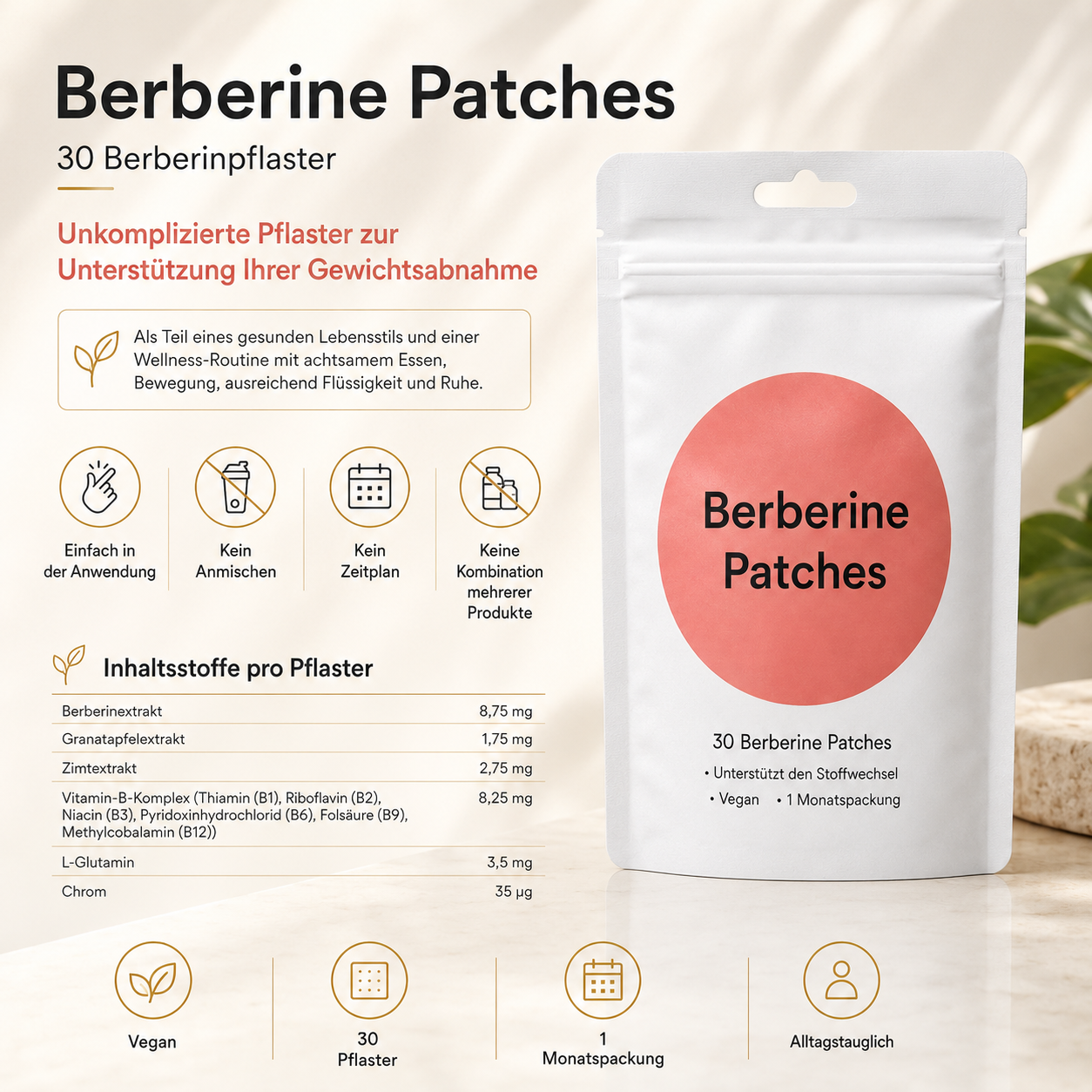 Moringa · 𝗕erberin ＆ NAD＋10-IN-1 𝗙ortschrittliches 𝗡ano-Mikronadel-𝑷𝒇𝒍𝒂𝒔𝒕𝒆𝒓 - Für Adipositas, Herz-Kreislauf-Gesundheit, Diabetes, Schlafapnoe, Gelenkprobleme u.v.m.