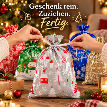 MerryWrap™ – Wiederverwendbare Weihnachtstüten mit Kordelzug im 20er-Set