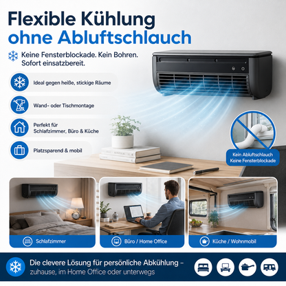 Mobile Klimaanlage ohne Abluftschlauch – kühle Erfrischung & Luftfilterung in nur 30 Sekunden | Letzter Tag Rabatt