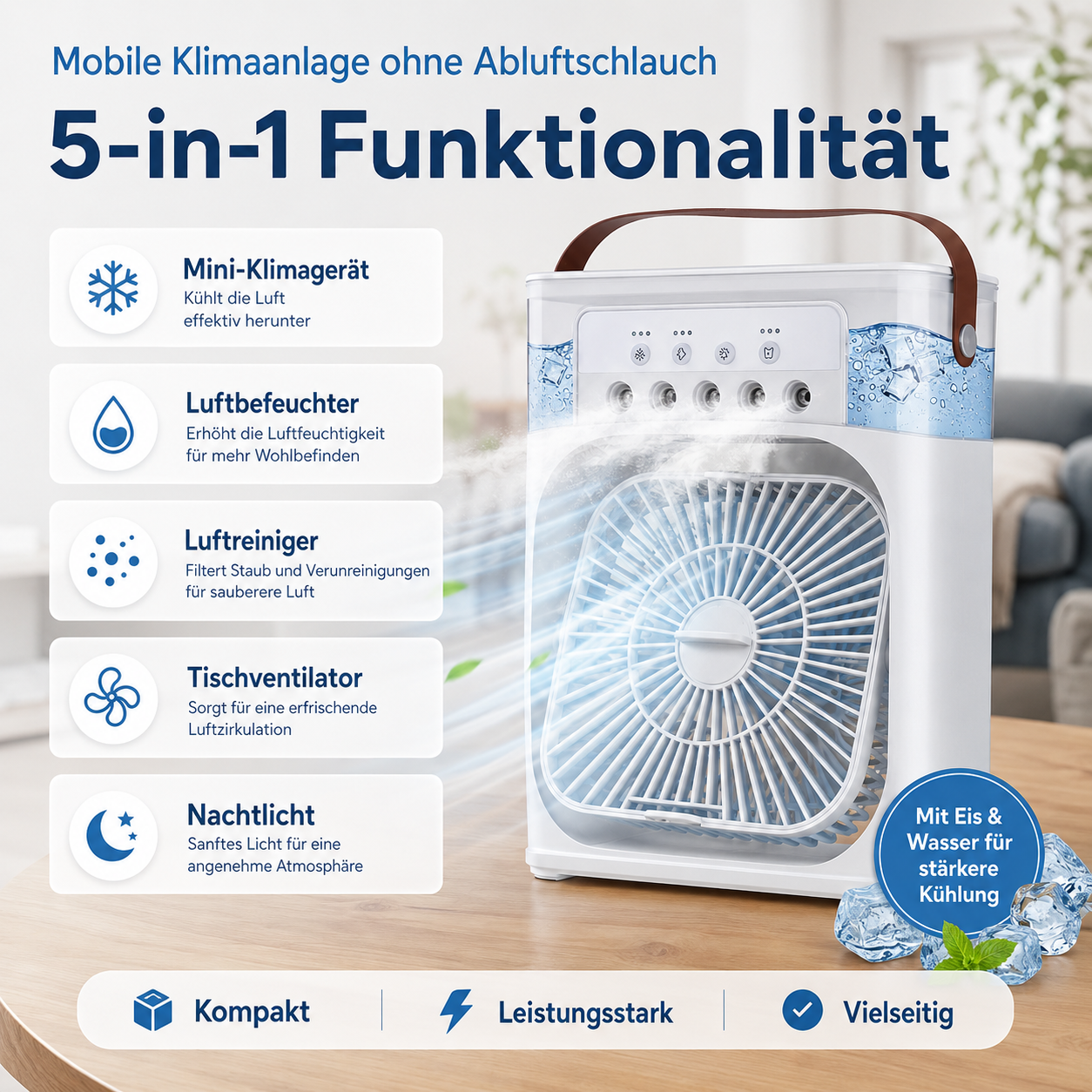 Mobile Klimaanlage ohne Abluftschlauch [Letzter Tag Rabatt]