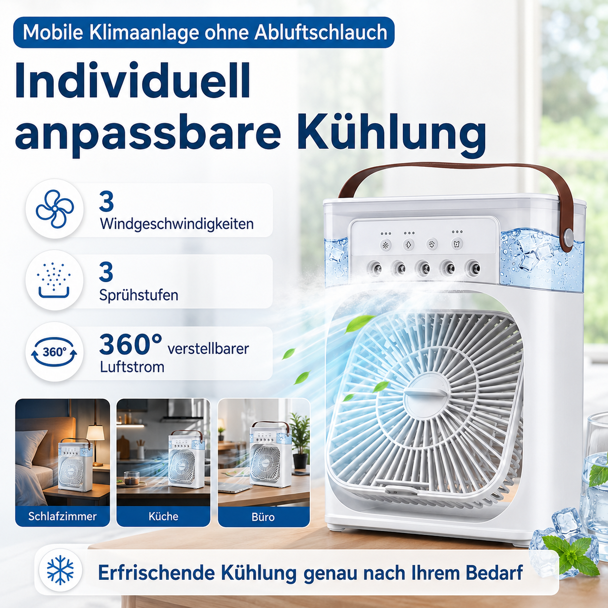Mobile Klimaanlage ohne Abluftschlauch [Letzter Tag Rabatt]