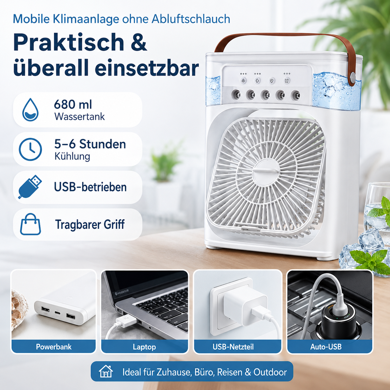 Mobile Klimaanlage ohne Abluftschlauch [Letzter Tag Rabatt]
