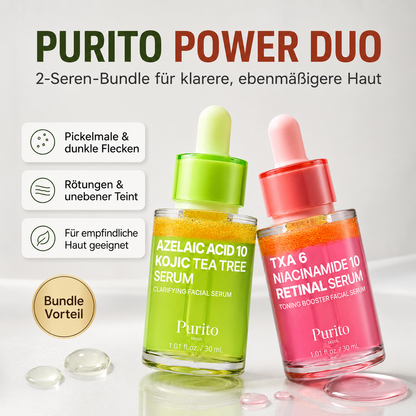 PURITO Power Duo – 2-Seren-Bundle für klarere, ebenmäßigere Haut