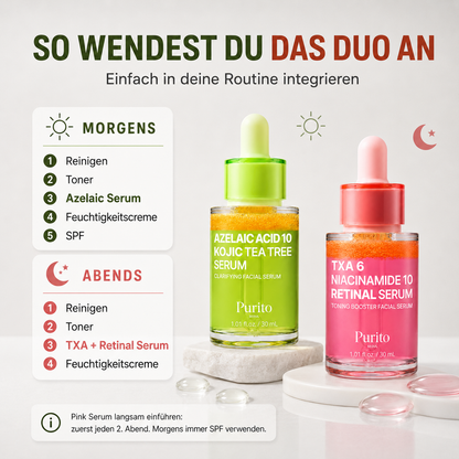 PURITO Power Duo – 2-Seren-Bundle für klarere, ebenmäßigere Haut