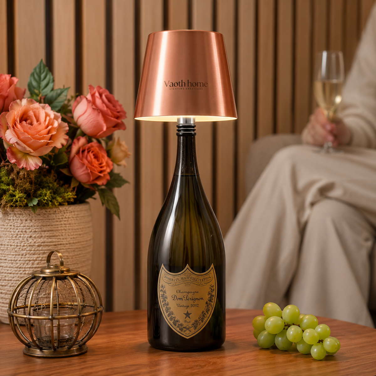 Luminova™ – Kabellose Flaschenlampe mit USB-C