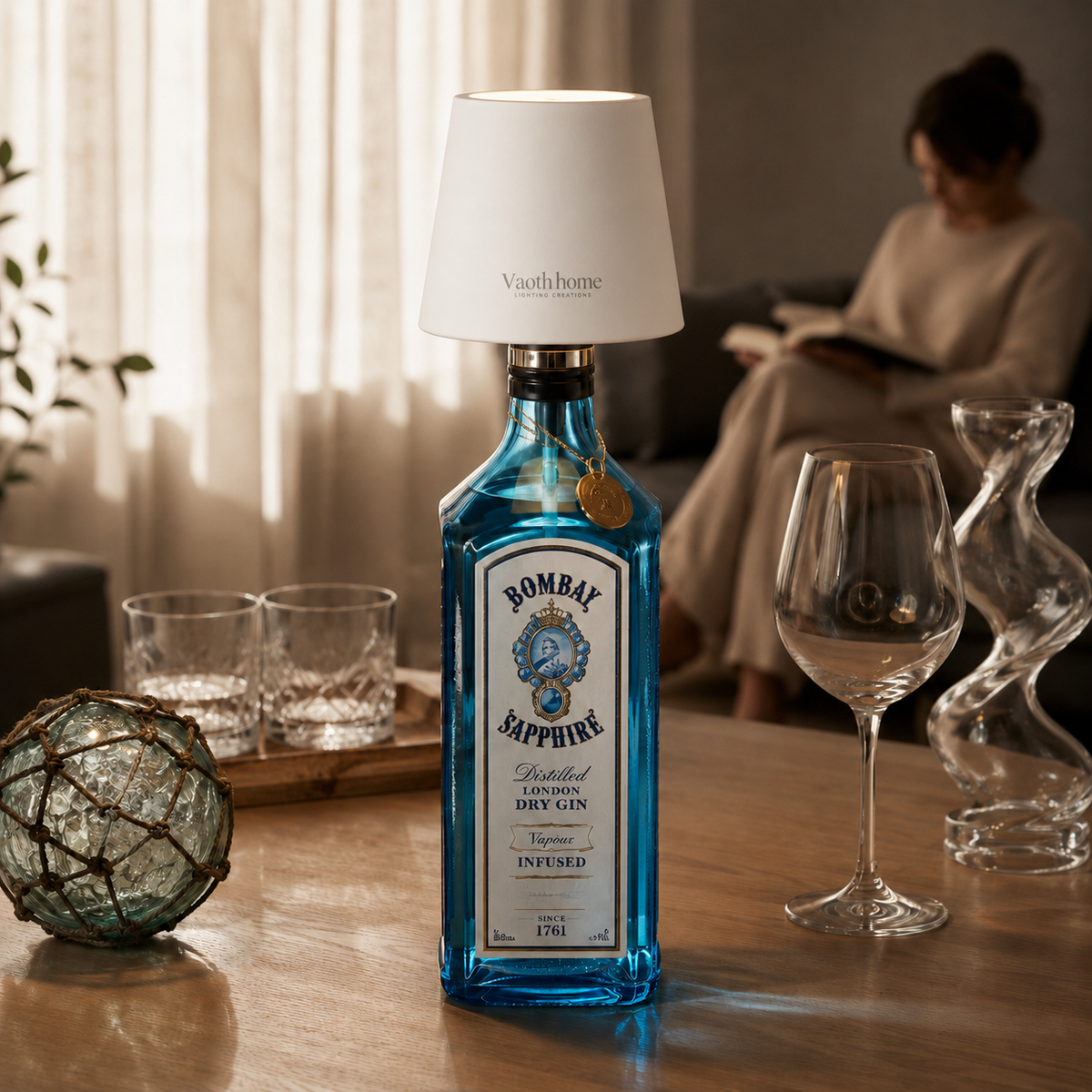 Luminova™ – Kabellose Flaschenlampe mit USB-C