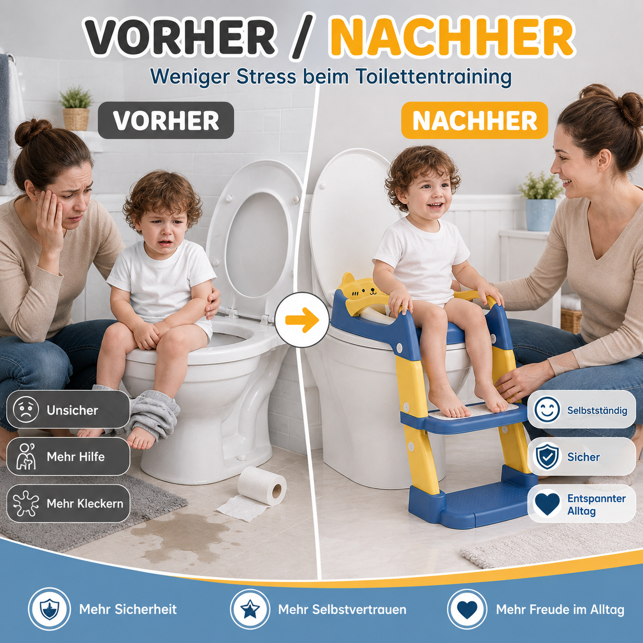Potty Training Seat™ - Toilettentraining für die Kleinsten - Faltbares-Töpfchen
