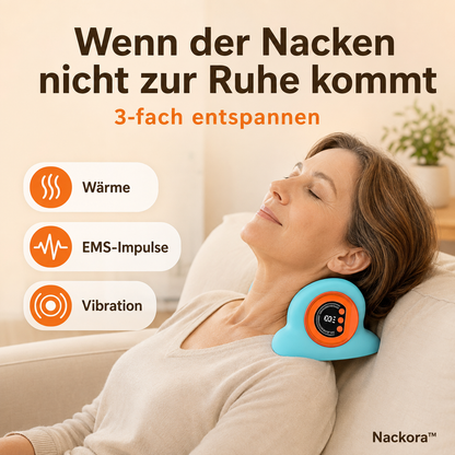 Nackora™ – 3-in-1 Nackenmassagegerät mit Wärme, EMS und Vibration