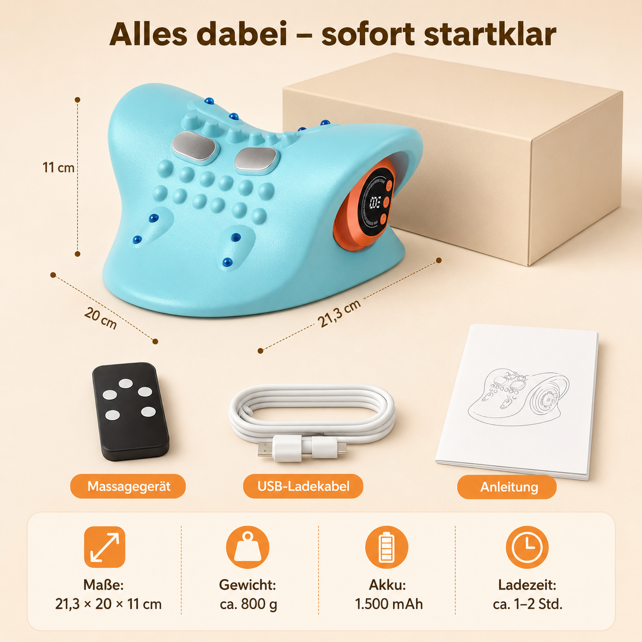Nackora™ – 3-in-1 Nackenmassagegerät mit Wärme, EMS und Vibration