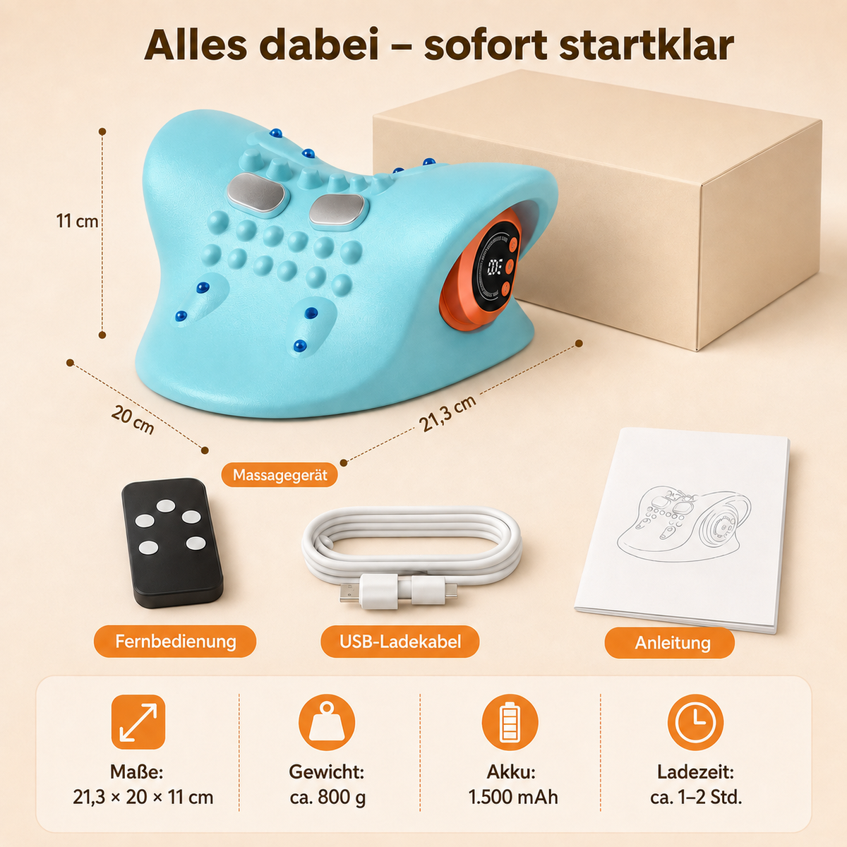 Nackora™ – 3-in-1 Nackenmassagegerät mit Wärme, EMS und Vibration