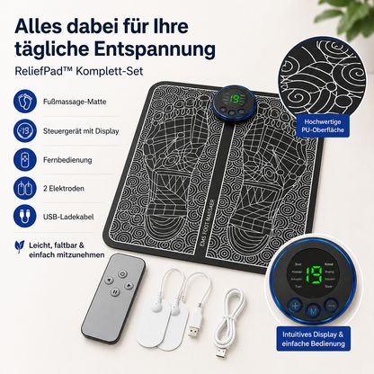 Letzter Tag -50% | ReliefPad™ – Unterstützt die Durchblutung bei Lymphstau, Krampfadern & müden Beinen