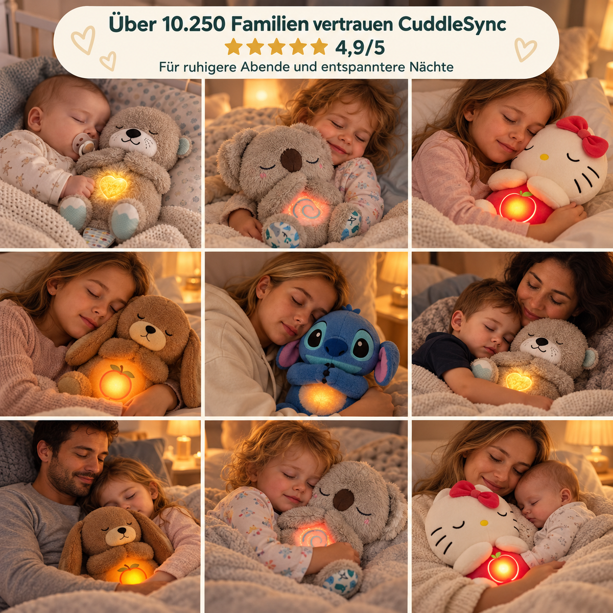CuddleSync™ – Gleiten Sie mit jeder Umarmung in friedlichen Schlaf