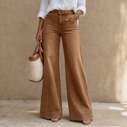 Longline Denim Look™ – Trendige High-Waist-Herbstjeans mit weitem Bein im Vintage-Look 🍂