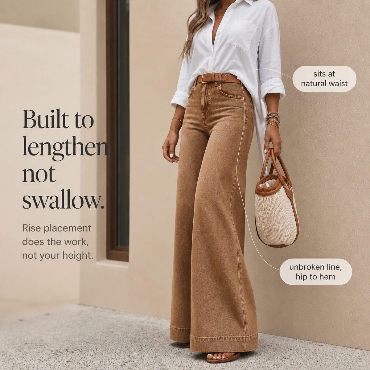 Longline Denim Look™ – Trendige High-Waist-Herbstjeans mit weitem Bein im Vintage-Look 🍂