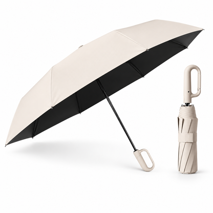 StormClip™ – Kompakter Automatik-Regenschirm mit Karabinergriff für Wind & Wetter