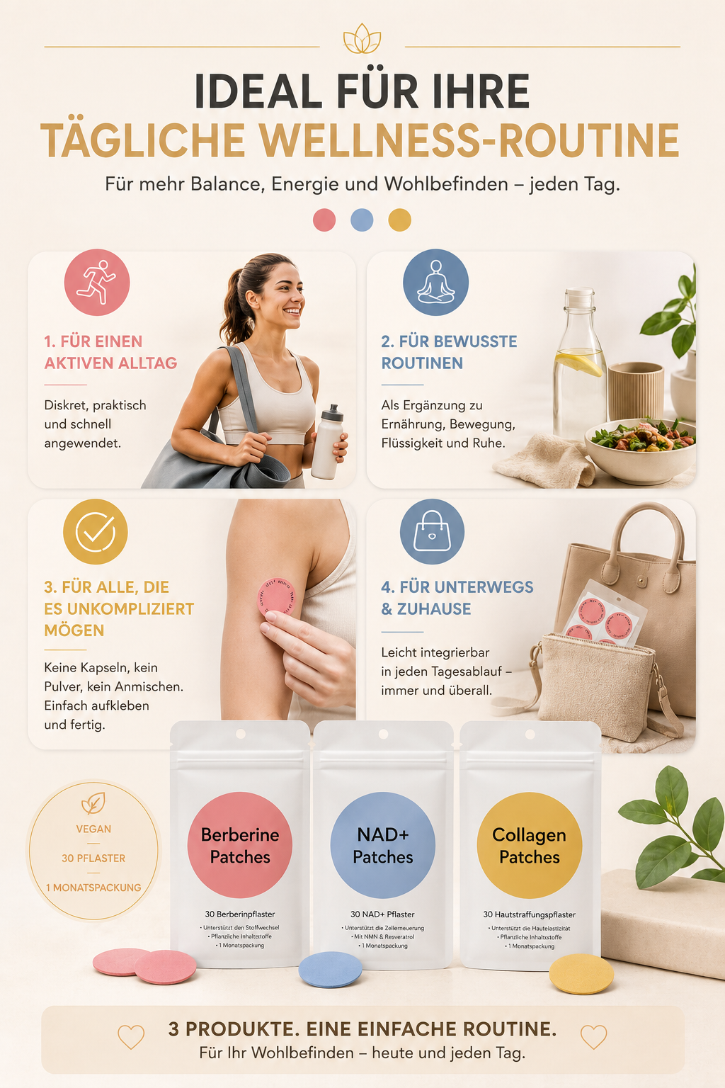 Moringa · 𝗕erberin ＆ NAD＋10-IN-1 𝗙ortschrittliches 𝗡ano-Mikronadel-𝑷𝒇𝒍𝒂𝒔𝒕𝒆𝒓 - Für Adipositas, Herz-Kreislauf-Gesundheit, Diabetes, Schlafapnoe, Gelenkprobleme u.v.m.