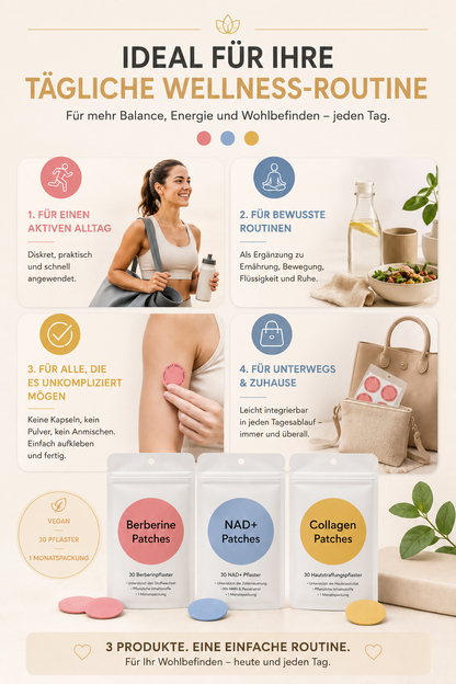 Moringa · 𝗕erberin ＆ NAD＋10-IN-1 𝗙ortschrittliches 𝗡ano-Mikronadel-𝑷𝒇𝒍𝒂𝒔𝒕𝒆𝒓 - Für Adipositas, Herz-Kreislauf-Gesundheit, Diabetes, Schlafapnoe, Gelenkprobleme u.v.m.